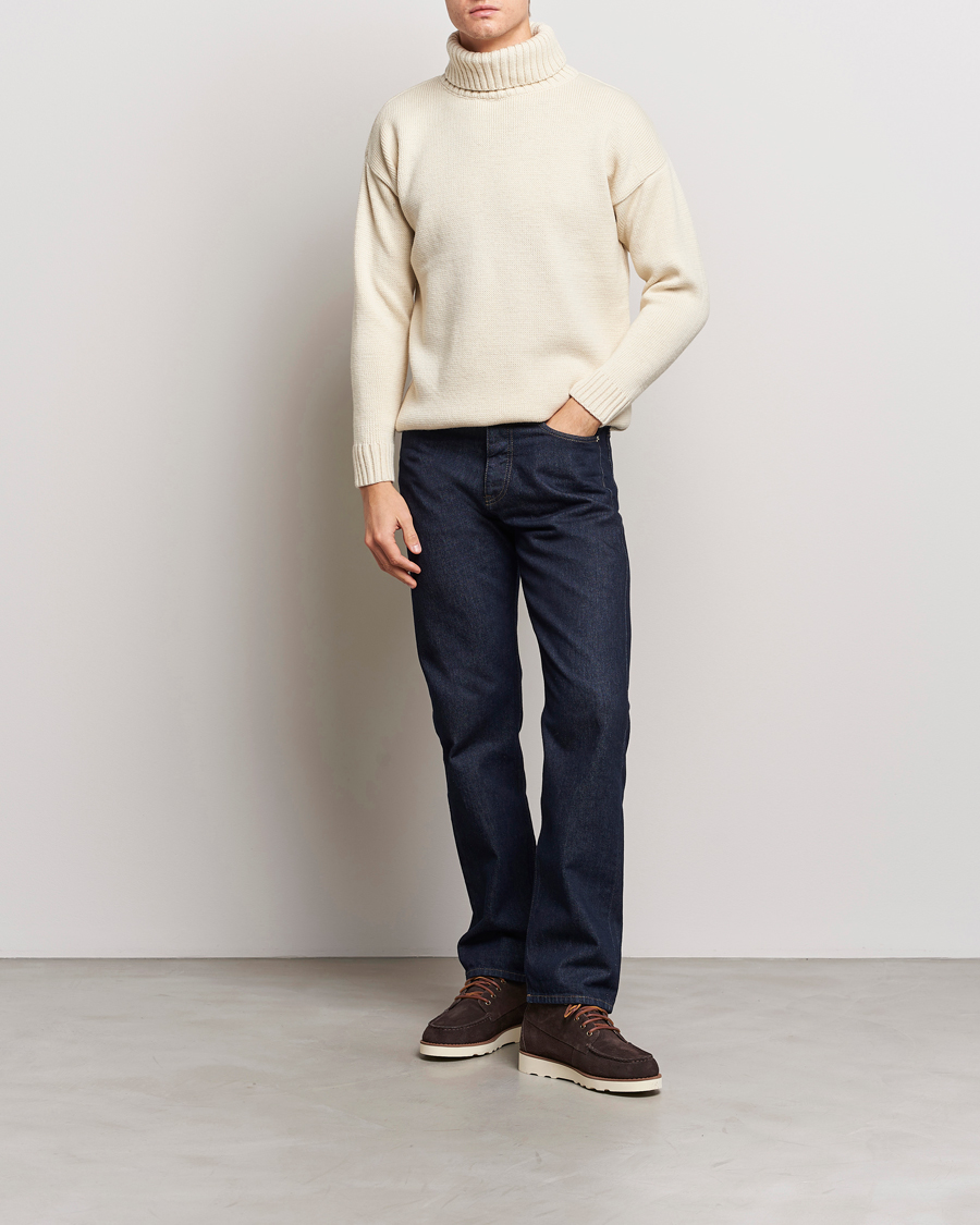 Heren | Truien | Gloverall | Submariner Chunky Wool Rollneck Ecru