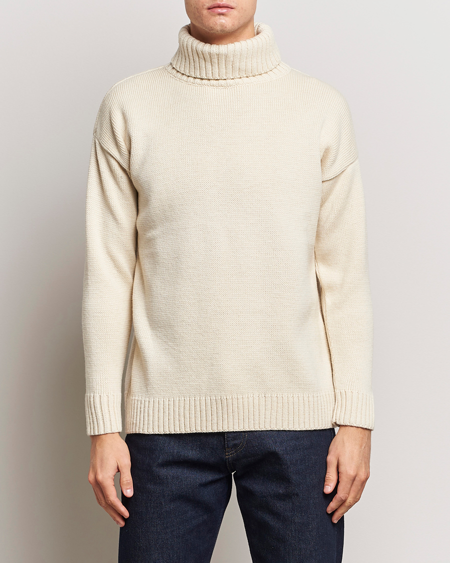 Heren | Truien | Gloverall | Submariner Chunky Wool Rollneck Ecru