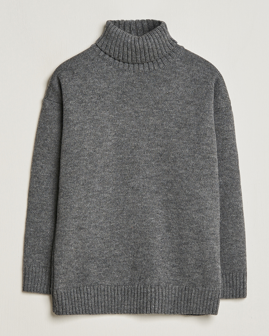 Heren | Truien | Gloverall | Submariner Chunky Wool Rollneck Grey