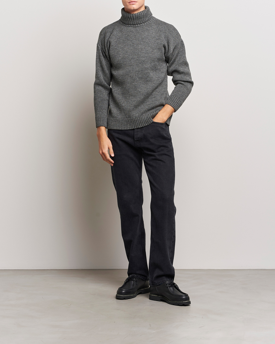Heren | Truien | Gloverall | Submariner Chunky Wool Rollneck Grey