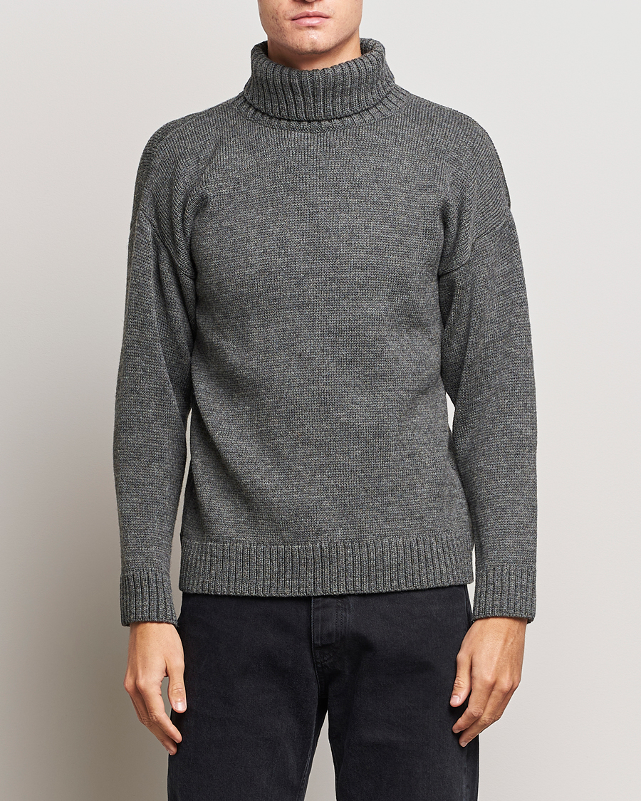 Heren | Truien | Gloverall | Submariner Chunky Wool Rollneck Grey