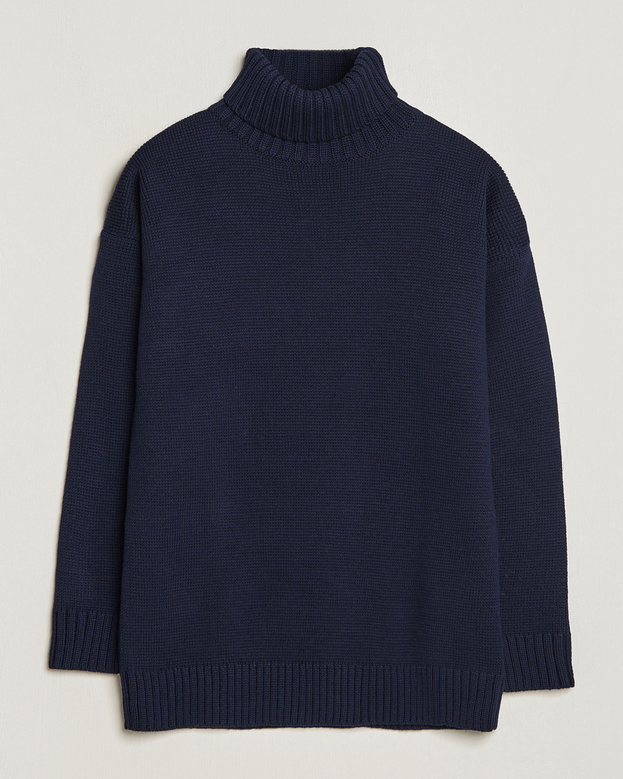 Heren | Truien | Gloverall | Submariner Chunky Wool Rollneck Navy