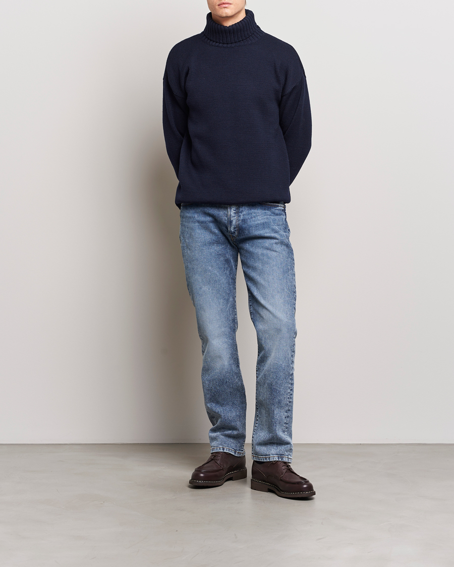 Heren | Truien | Gloverall | Submariner Chunky Wool Rollneck Navy