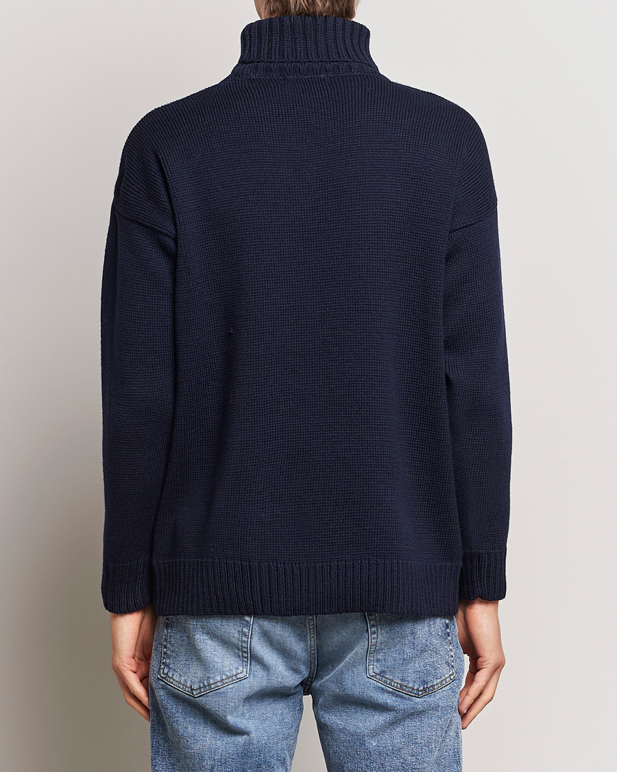 Heren | Truien | Gloverall | Submariner Chunky Wool Rollneck Navy