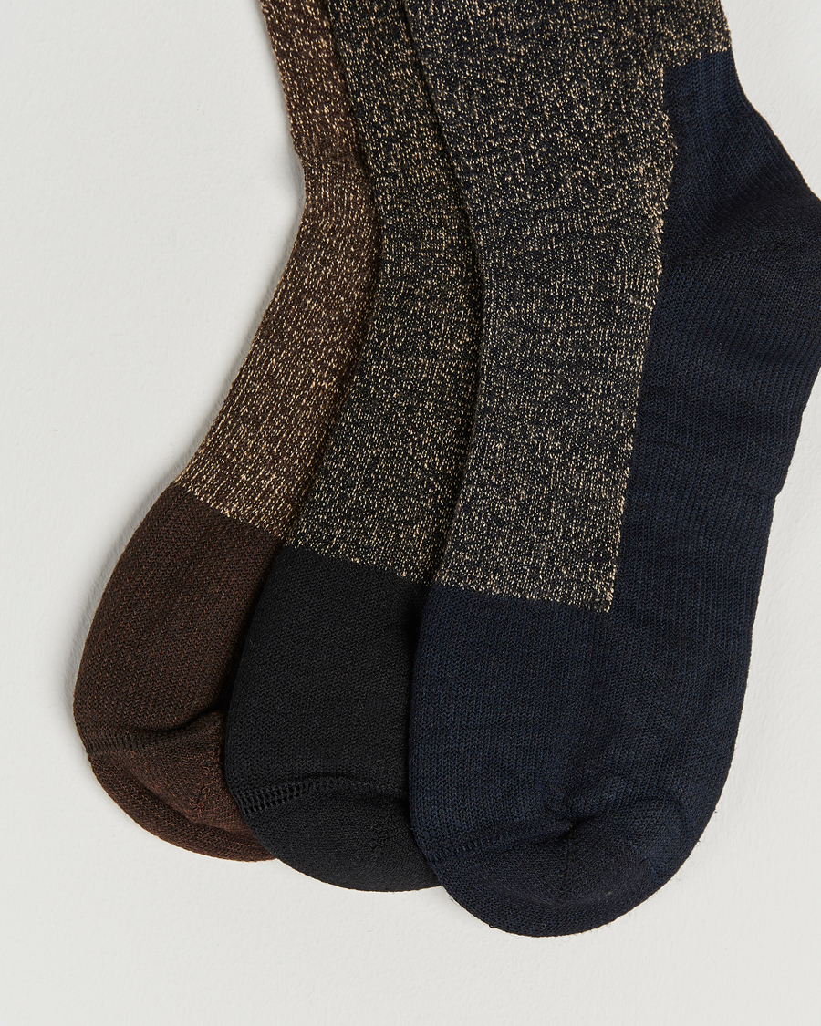 Heren |  | Red Wing Shoes | Wool Deep Toe-Capped Crew 3-Pack Brown/Navy/Black