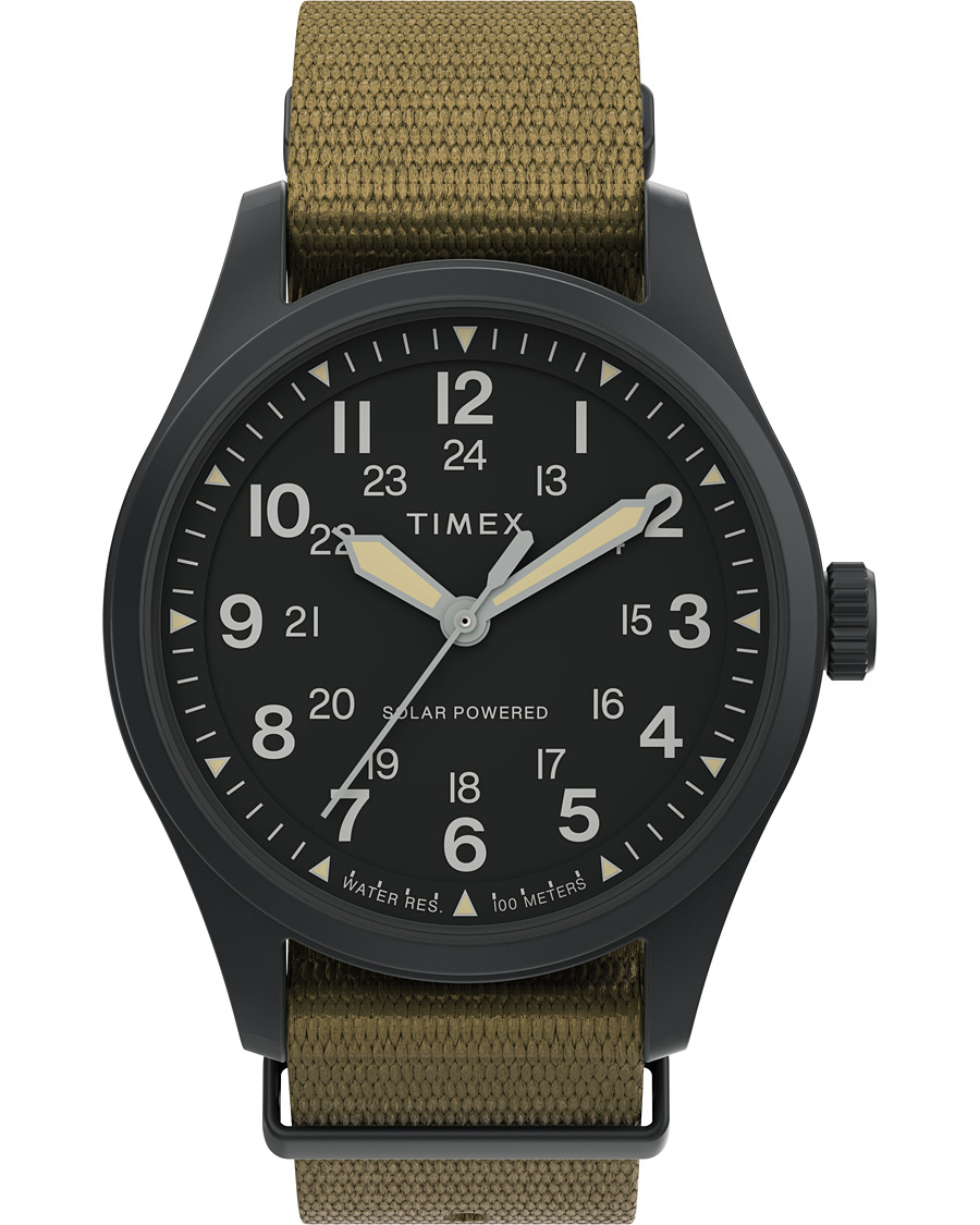 Heren | Timex Field Post Solar Watch 36mm Green/Black | Timex | Field Post Solar Watch 36mm Green/Black