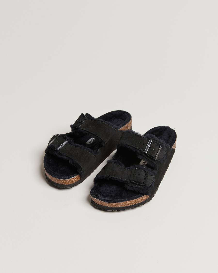 Heren | | BIRKENSTOCK | Arizona Shearling Classic Footbed Black Suede