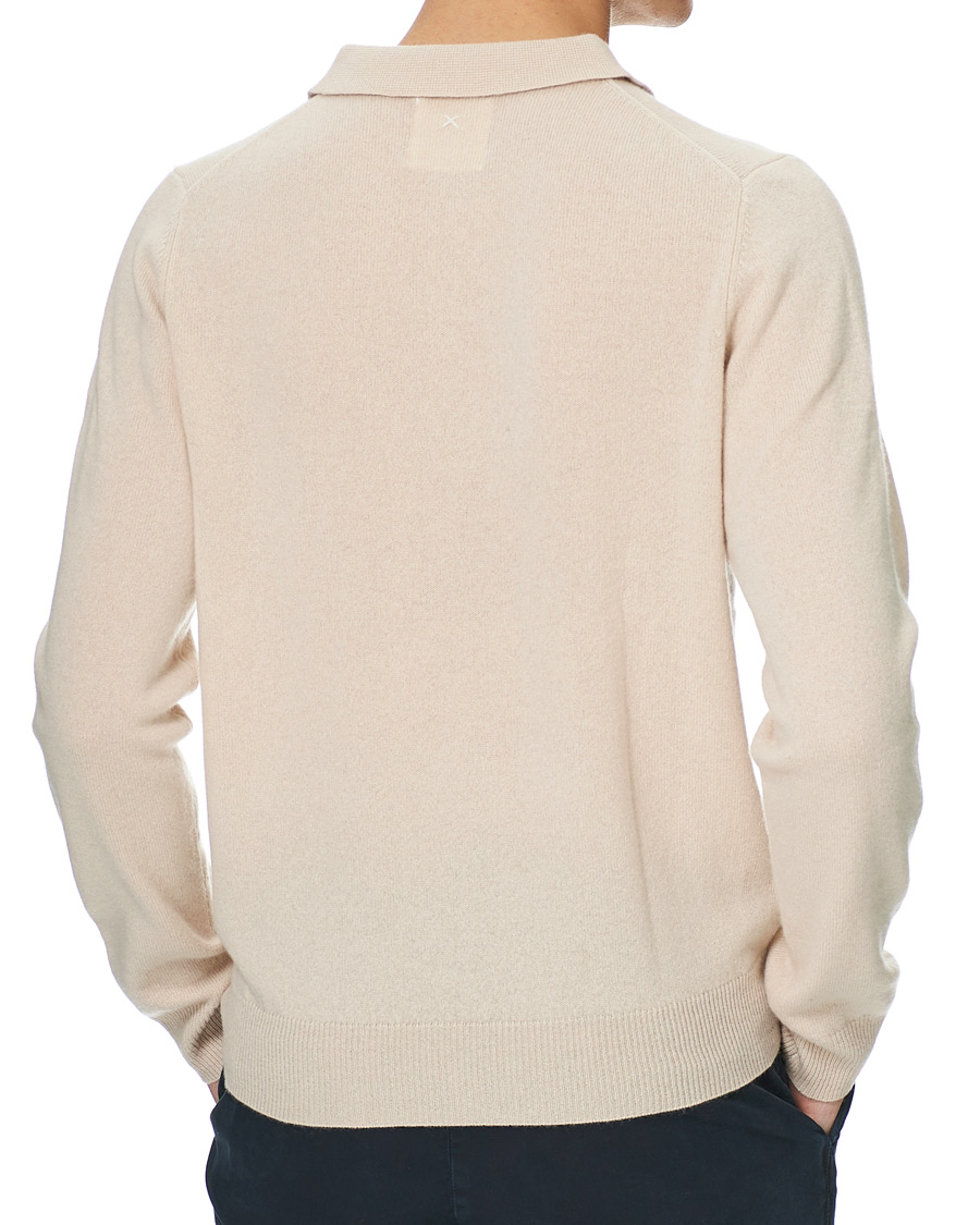 Heren | Truien | People's Republic of Cashmere | Cashmere Long Sleeve Polo Cream