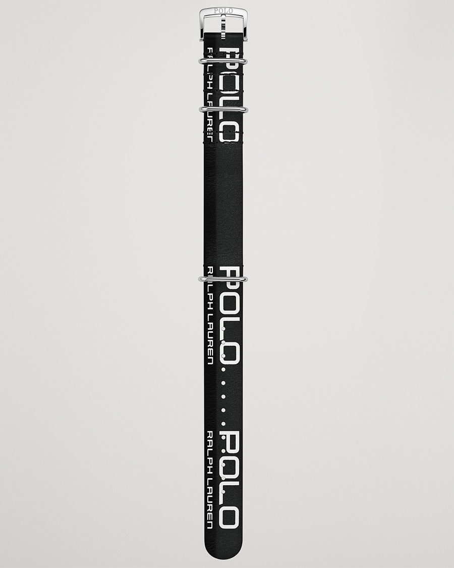 Heren | Polo Ralph Lauren Sporting Leather Strap Black/White | Polo Ralph Lauren | Sporting Leather Strap Black/White