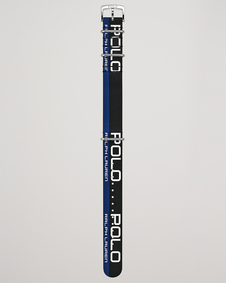 Heren | Polo Ralph Lauren Leather Sporting Strap Black/Blue | Polo Ralph Lauren | Leather Sporting Strap Black/Blue