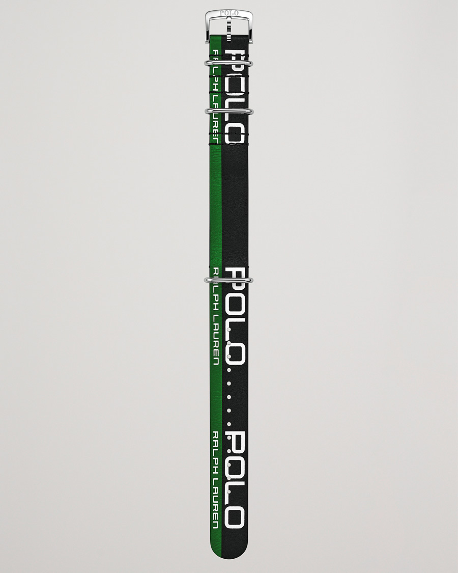Heren | Polo Ralph Lauren Leather Sporting Strap Black/Green | Polo Ralph Lauren | Leather Sporting Strap Black/Green