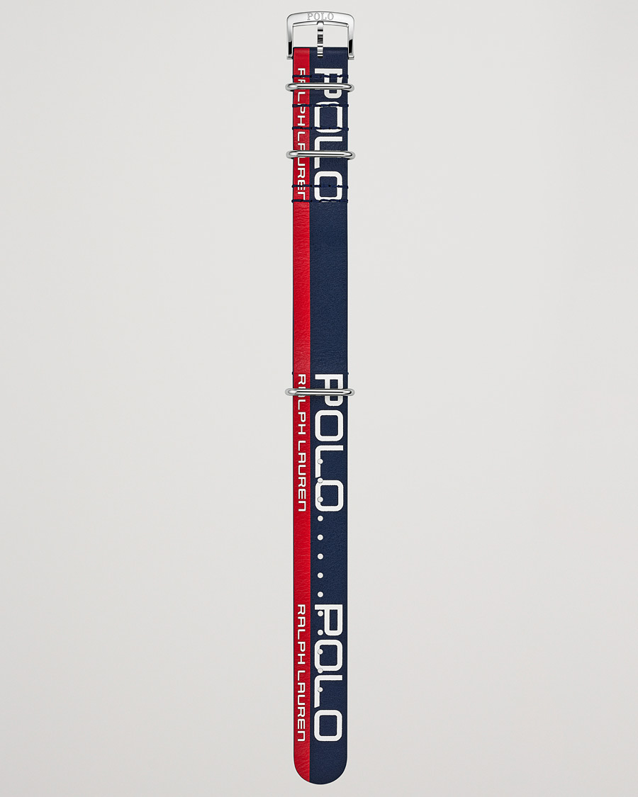 Heren | Polo Ralph Lauren Sporting Leather Strap Blue/Red | Polo Ralph Lauren | Sporting Leather Strap Blue/Red
