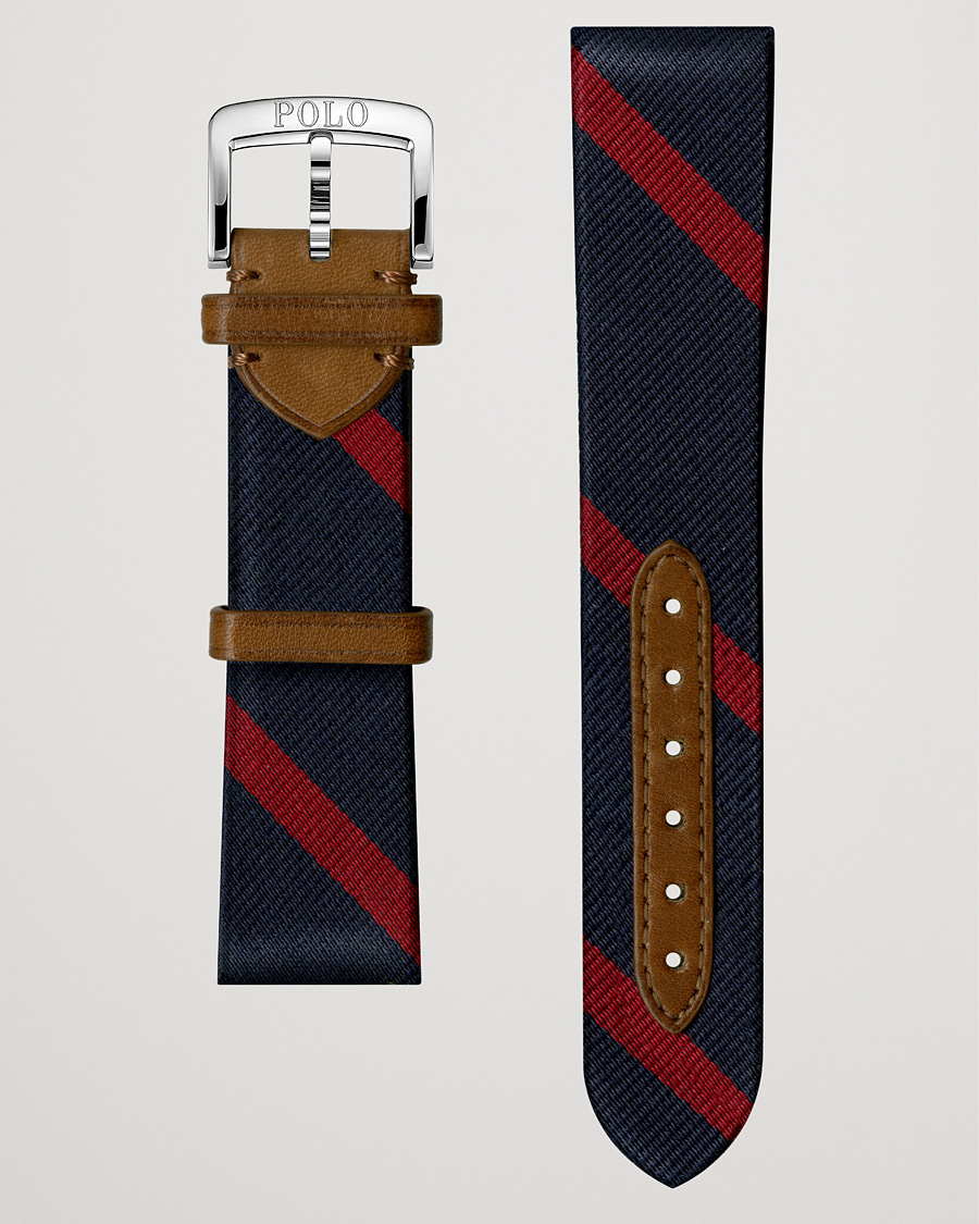 Heren | Horlogebandjes | Polo Ralph Lauren | Sporting Silk Strap Navy/Red