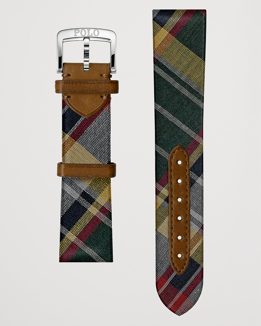 Heren | Horlogebandjes | Polo Ralph Lauren | Sporting Silk Strap Green Tartan