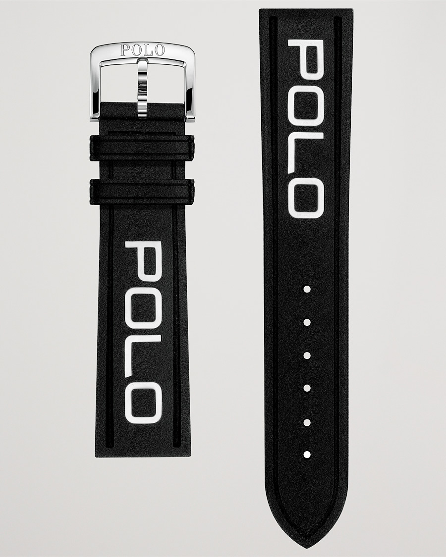 Heren | Horlogebandjes | Polo Ralph Lauren | Sporting Rubber Strap Black/White