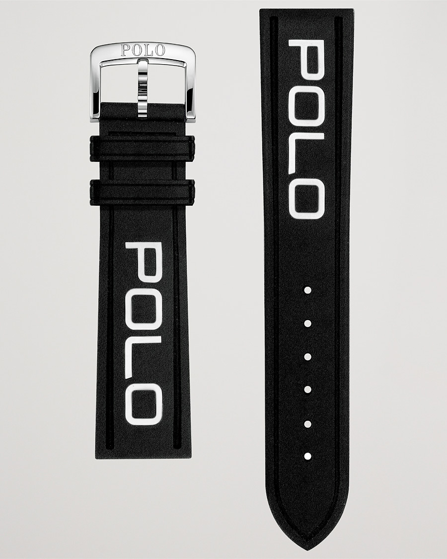 Heren | Polo Ralph Lauren Sporting Rubber Strap Black/White | Polo Ralph Lauren | Sporting Rubber Strap Black/White