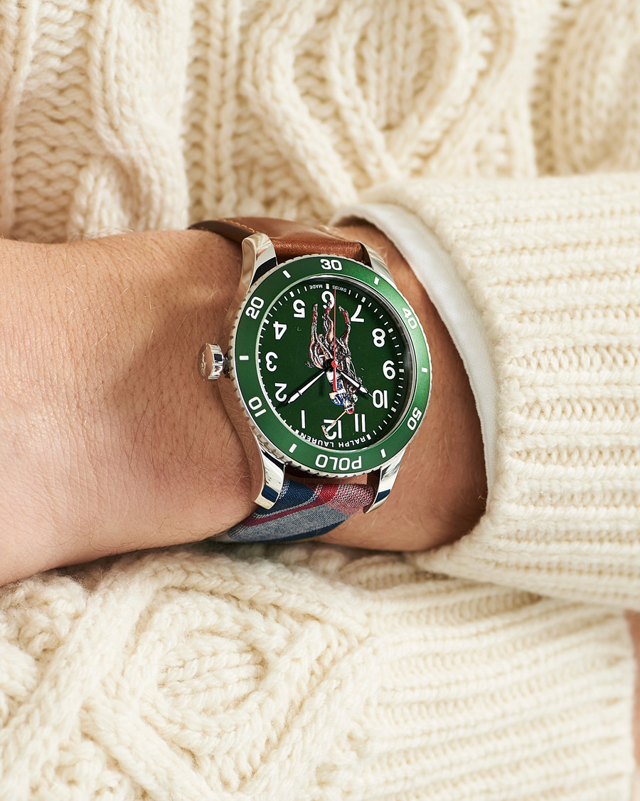 Heren | Polo Ralph Lauren 42mm Automatic Pony Player Green Dial | Polo Ralph Lauren | 42mm Automatic Pony Player Green Dial