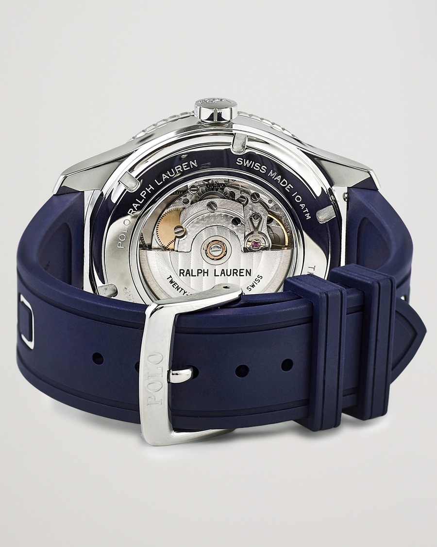 Heren | Polo Ralph Lauren 42mm Automatic Pony Player  White Dial/Blue Bezel | Polo Ralph Lauren | 42mm Automatic Pony Player  White Dial/Blue Bezel
