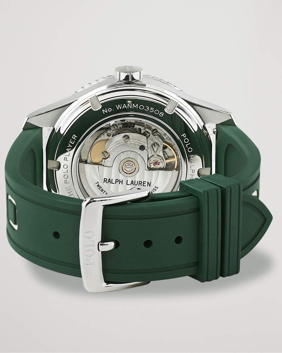 Heren | Polo Ralph Lauren 42mm Automatic Pony Player White Dial/Green Bezel | Polo Ralph Lauren | 42mm Automatic Pony Player White Dial/Green Bezel