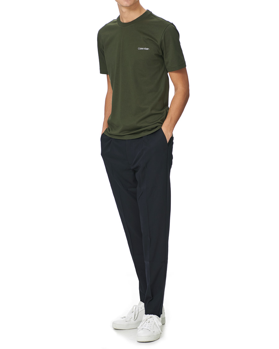 Heren | T-shirts | Calvin Klein | Chest Logo Crew Neck Tee Dark Olive