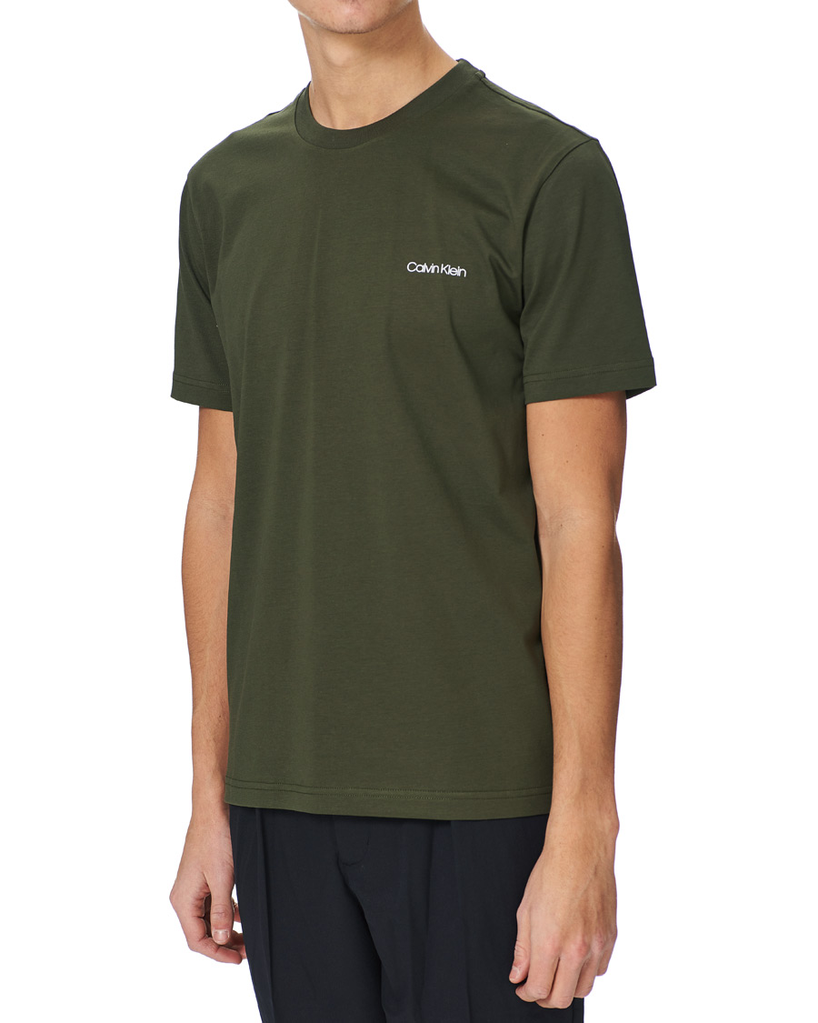 Heren | T-shirts | Calvin Klein | Chest Logo Crew Neck Tee Dark Olive
