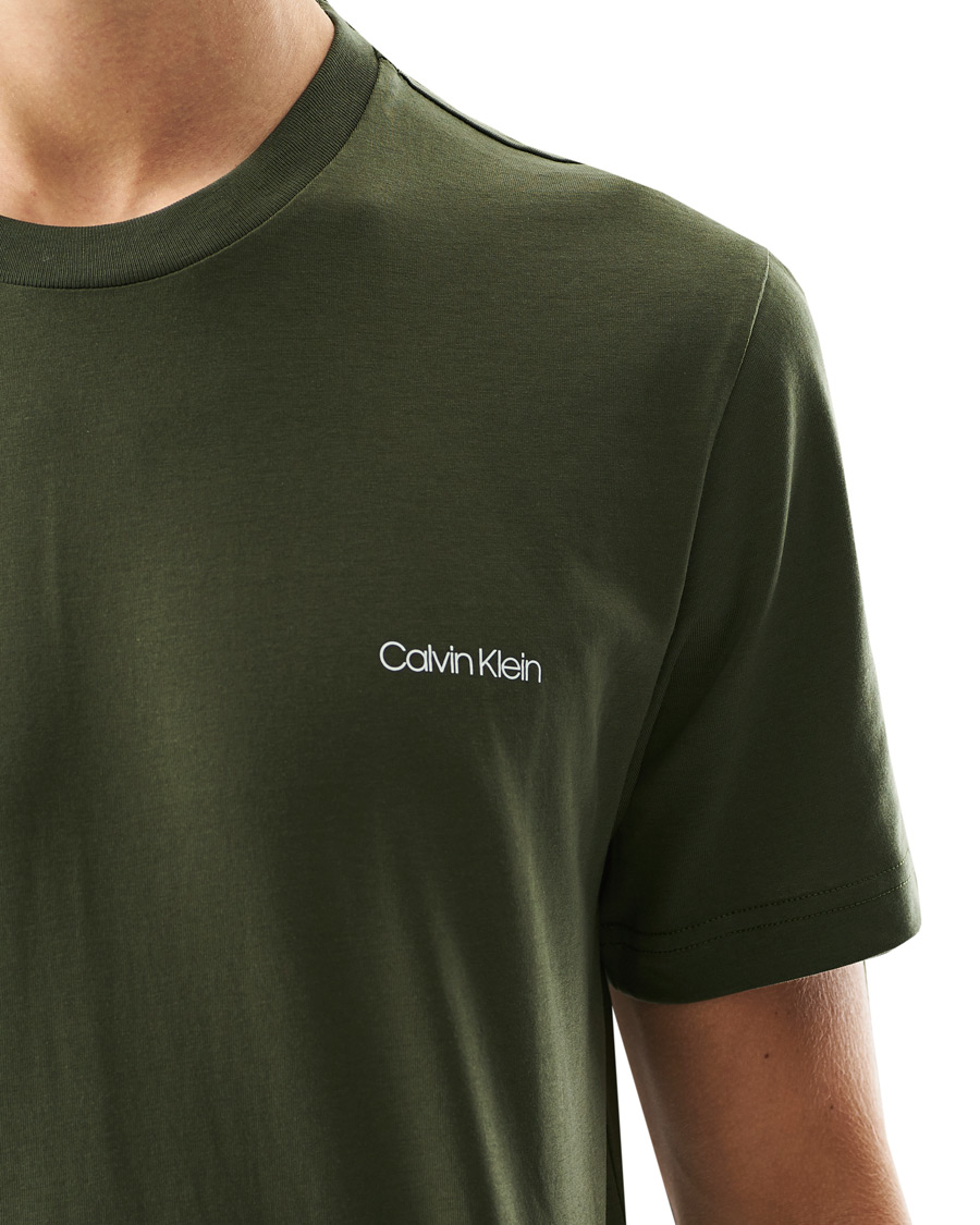 Heren | T-shirts | Calvin Klein | Chest Logo Crew Neck Tee Dark Olive