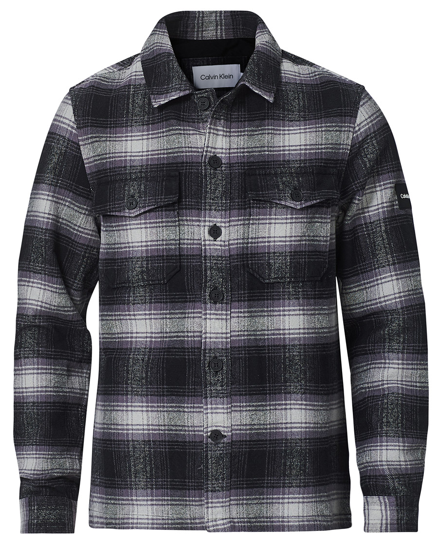 Heren | Overhemden | Calvin Klein | Cotton Check Overshirt Black/Grey