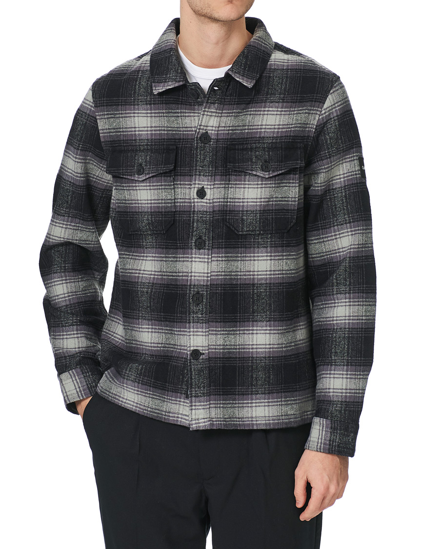 Heren | Overhemden | Calvin Klein | Cotton Check Overshirt Black/Grey