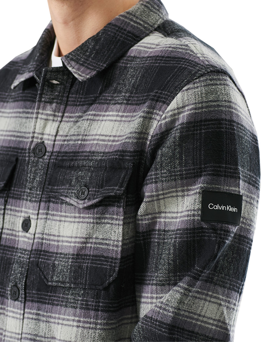 Heren | Overhemden | Calvin Klein | Cotton Check Overshirt Black/Grey