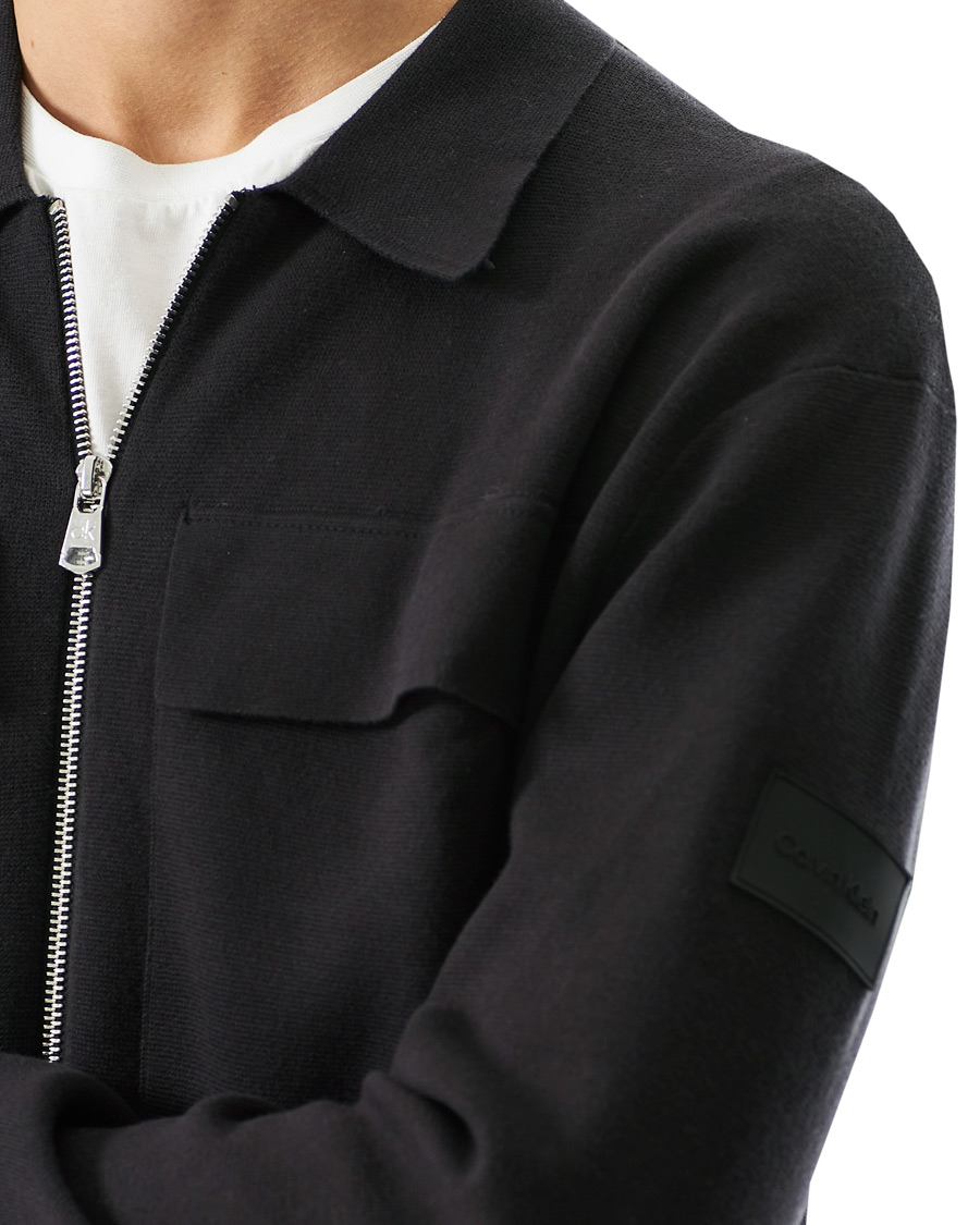 Heren | Truien | Calvin Klein | Punto Milano Full Zip Cardigan Black