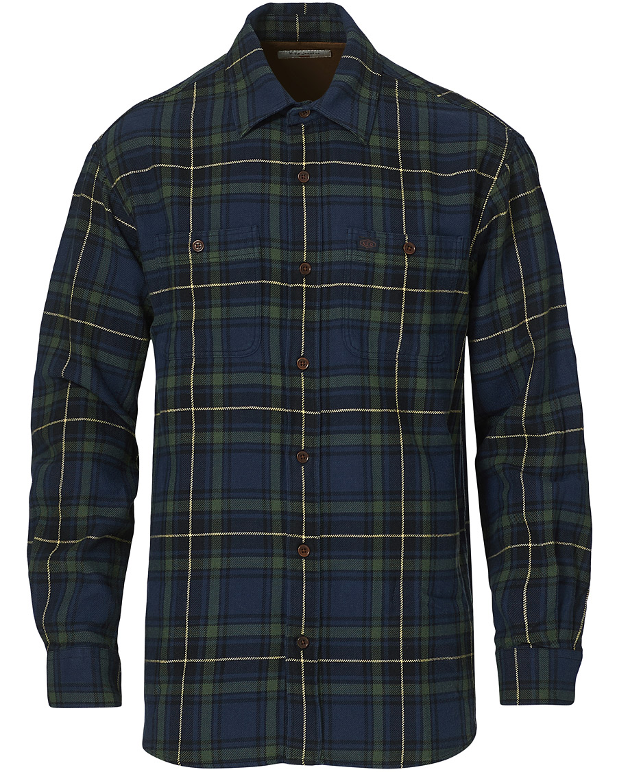 Heren | Overhemden | Nudie Jeans | Filip Flannel Checked Shirt Navy