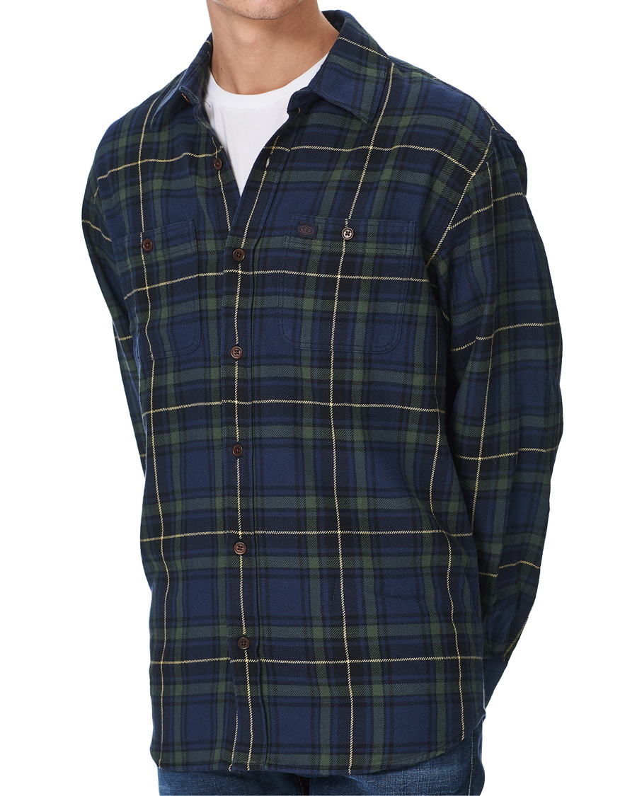 Heren | Overhemden | Nudie Jeans | Filip Flannel Checked Shirt Navy