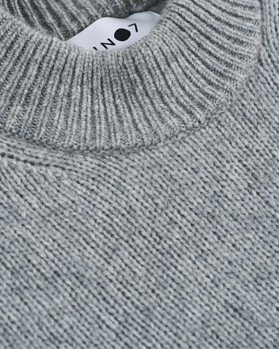 Heren | Truien | NN07 | Nick Knitted Merino Mock Neck Grey Mel