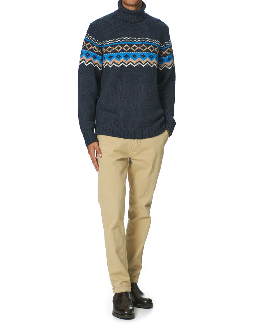 Heren | Truien | NN07 | Stein Fair Isle Wool Rollneck Navy