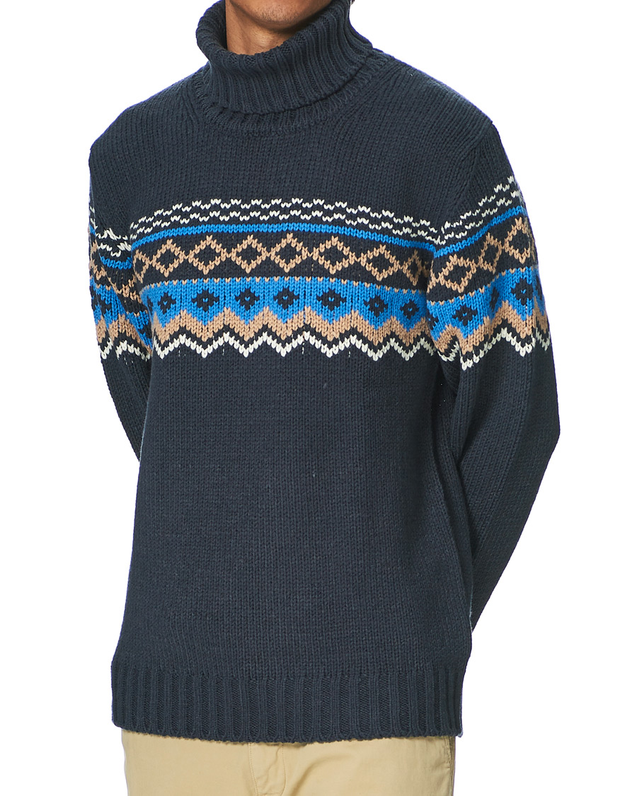 Heren | Truien | NN07 | Stein Fair Isle Wool Rollneck Navy