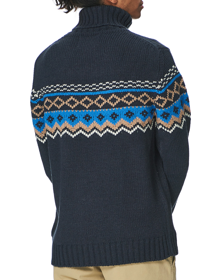 Heren | Truien | NN07 | Stein Fair Isle Wool Rollneck Navy