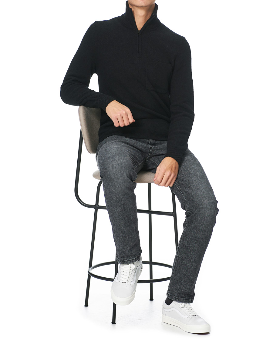 Heren | Truien | J.Lindeberg | Cohen Yak Blend Quater Zip Black