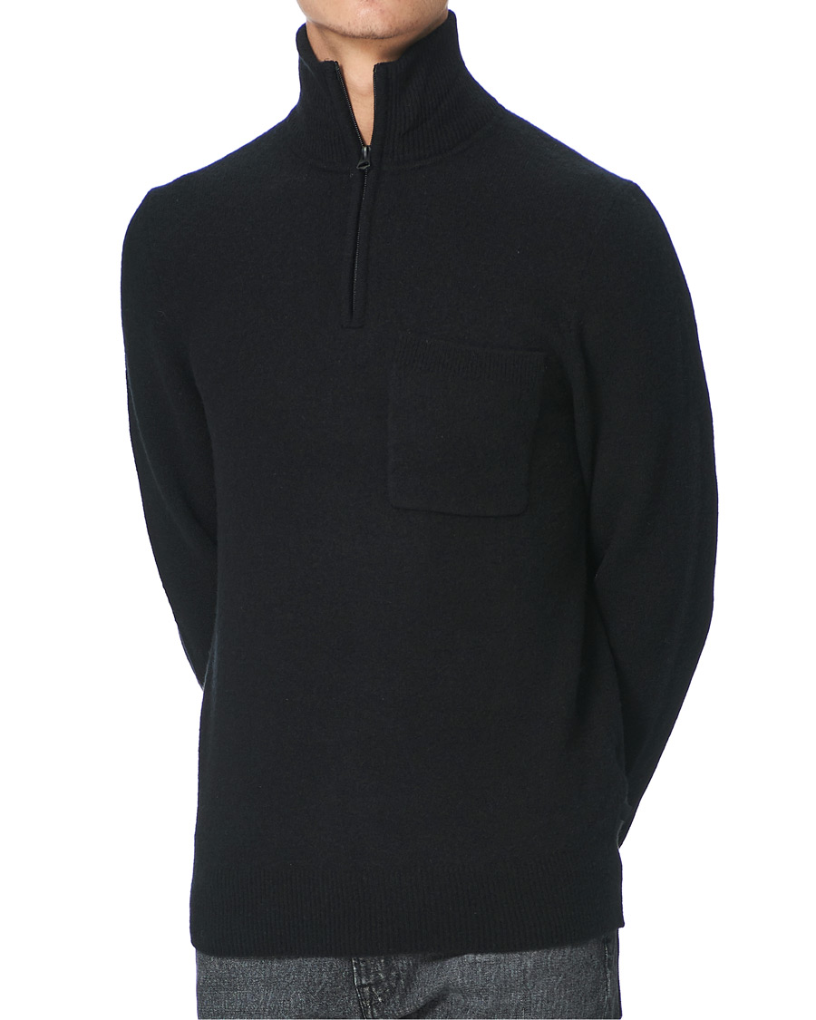 Heren | Truien | J.Lindeberg | Cohen Yak Blend Quater Zip Black