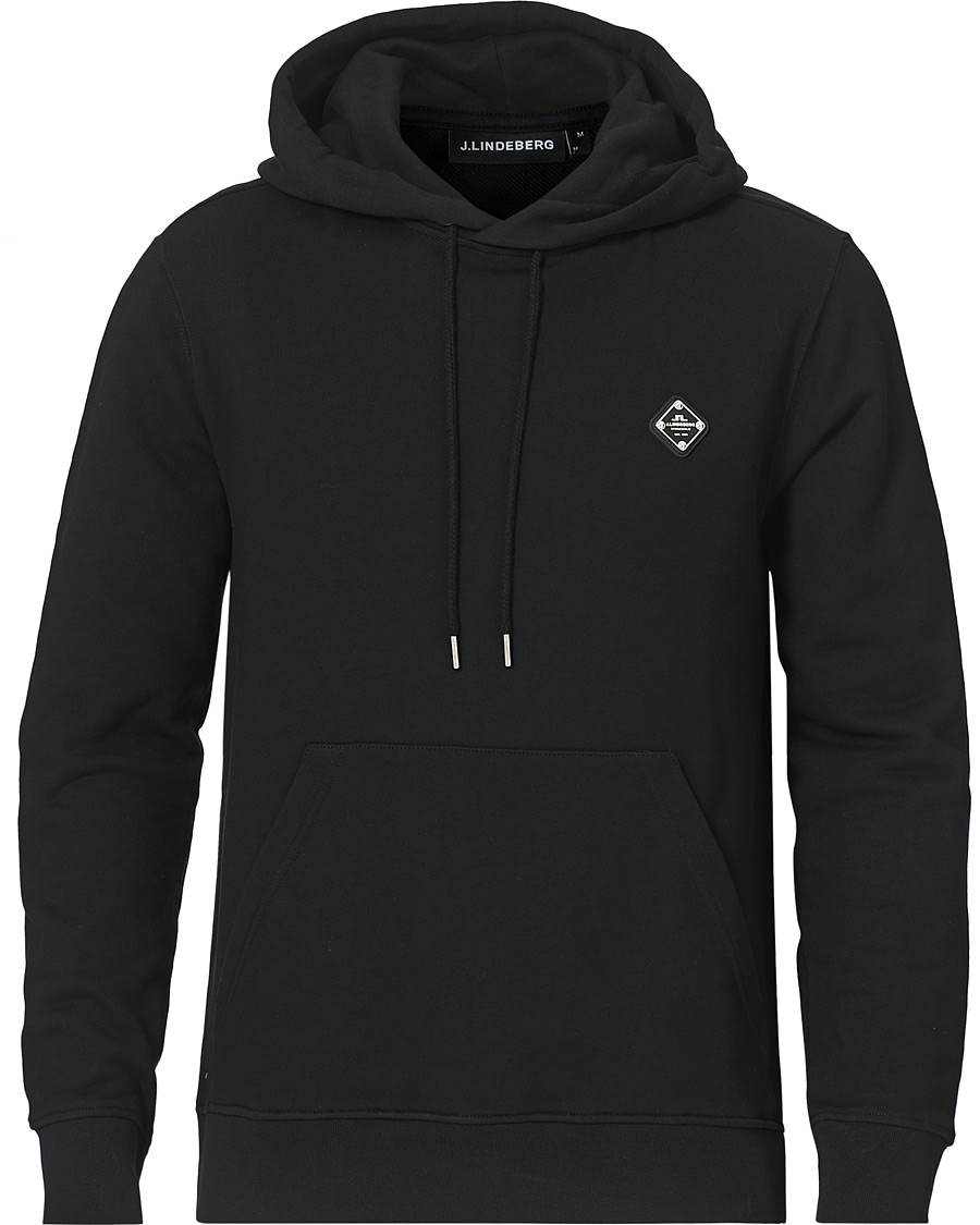 Heren | Truien | J.Lindeberg | Throw Patch Cotton Hoodie Black