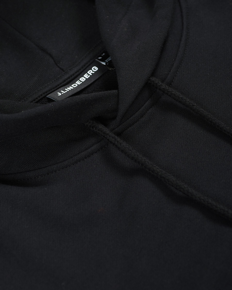 Heren | Truien | J.Lindeberg | Throw Patch Cotton Hoodie Black