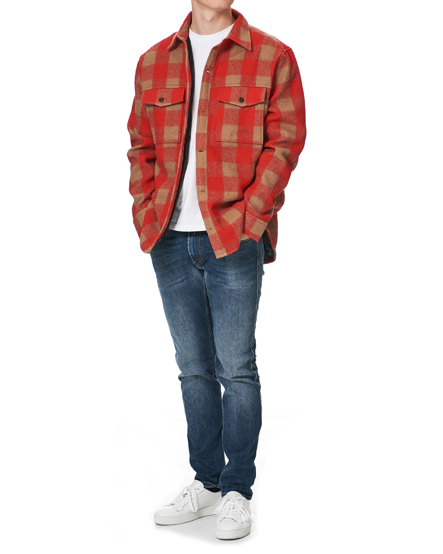 Heren | Overhemden | J.Lindeberg | Gingham Wool Loose Fit Overshirt Red Bell