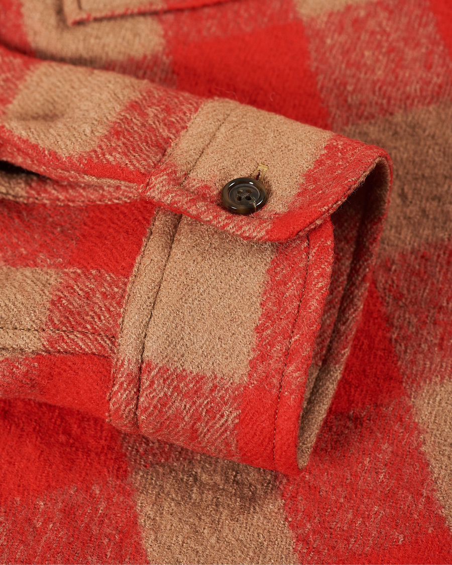 Heren | Overhemden | J.Lindeberg | Gingham Wool Loose Fit Overshirt Red Bell