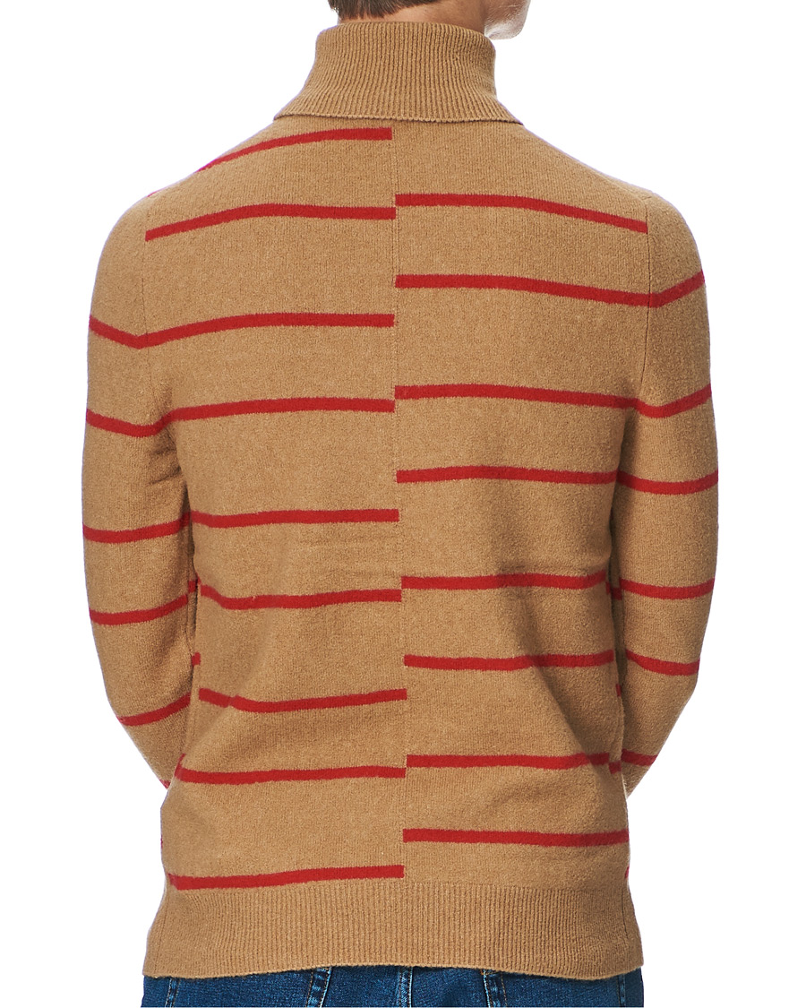 Heren | Truien | J.Lindeberg | Floyd Striped Yak Blend Rollneck Tiger Brown