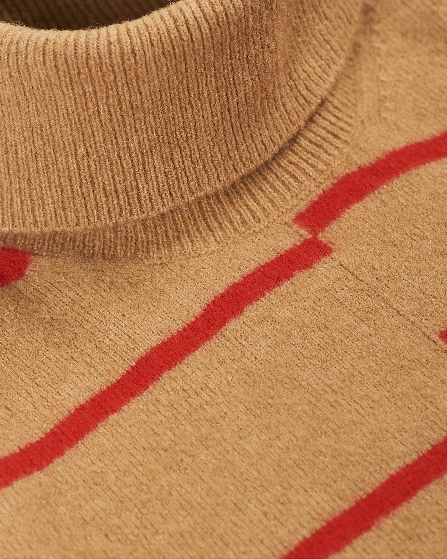 Heren | Truien | J.Lindeberg | Floyd Striped Yak Blend Rollneck Tiger Brown