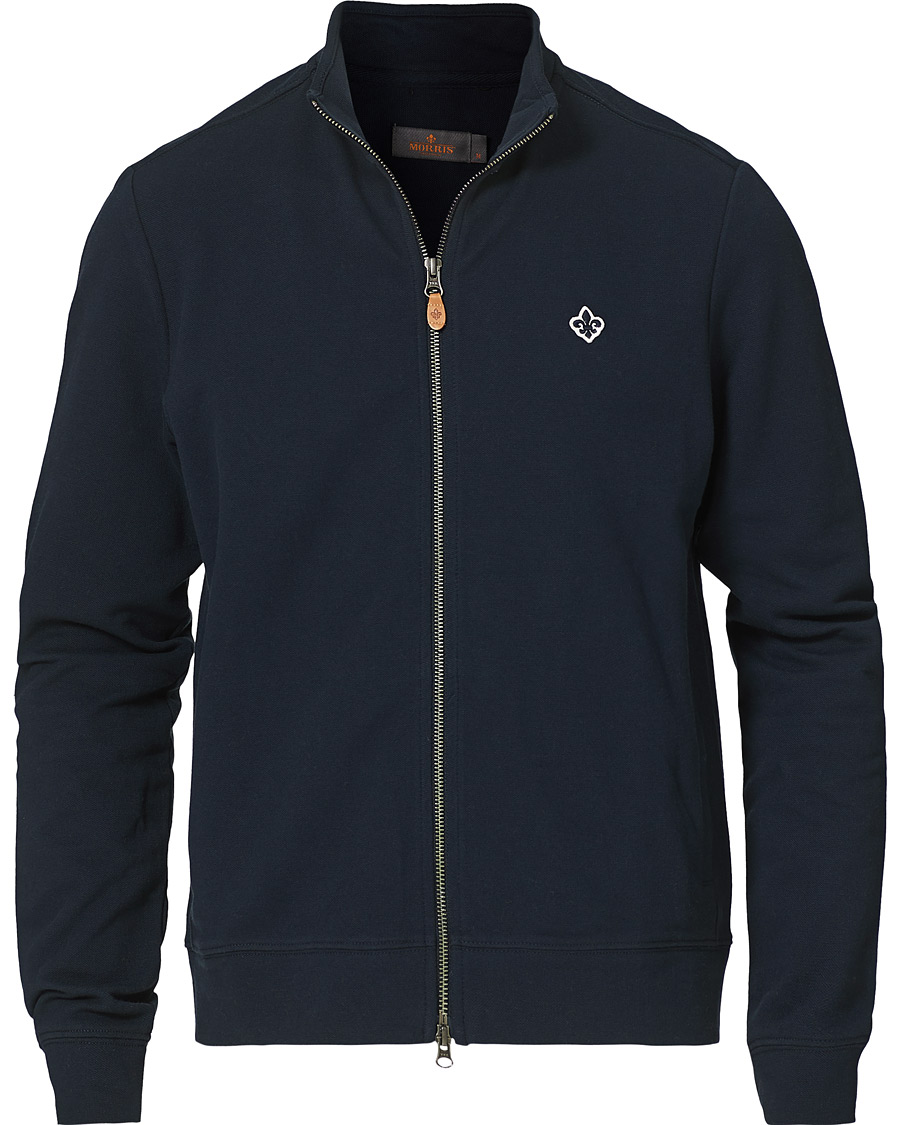 Heren | Truien | Morris | Nyle Cotton Full Zip Old Blue