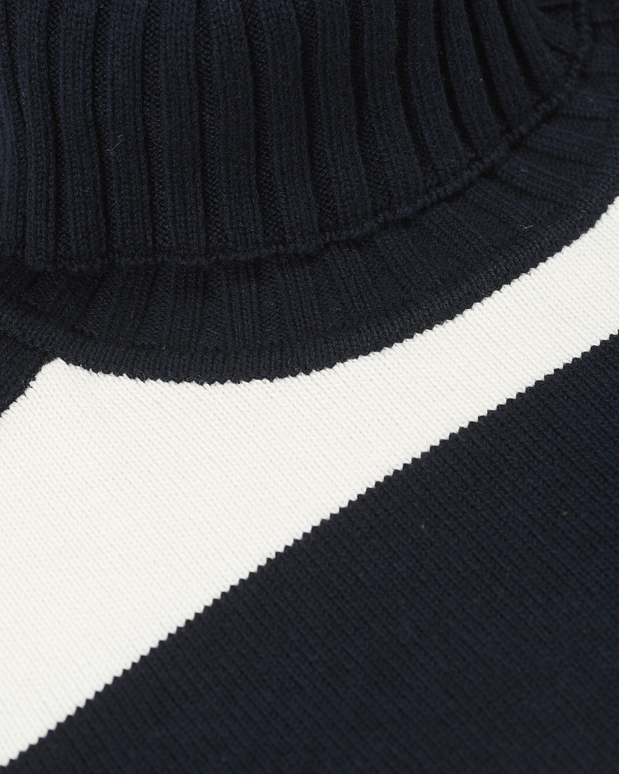 Heren | Truien | Morris | Davy Cotton Rollneck Blue/White