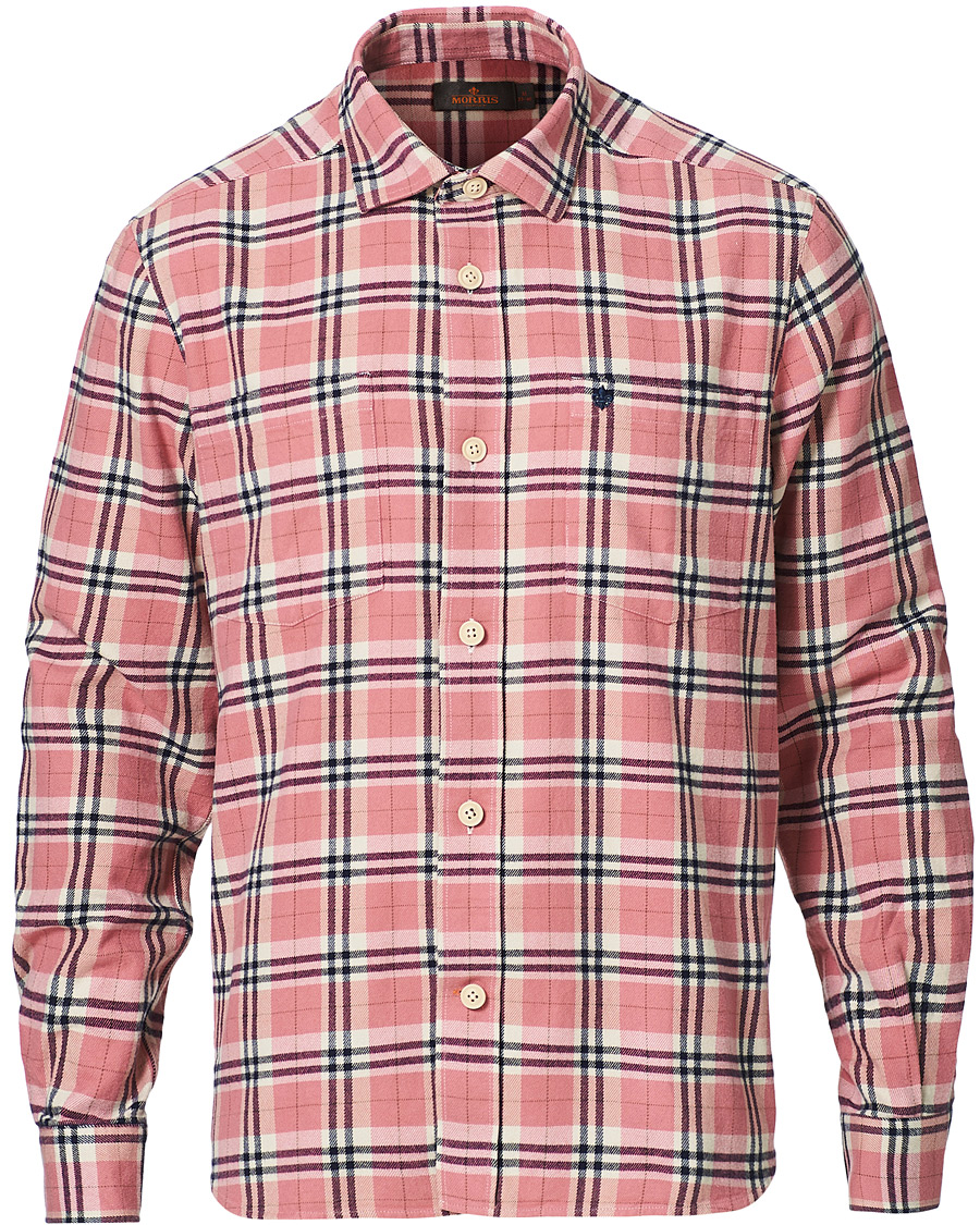 Heren | Overhemden | Morris | Holiday Brushed Cotton Overshirt Pink