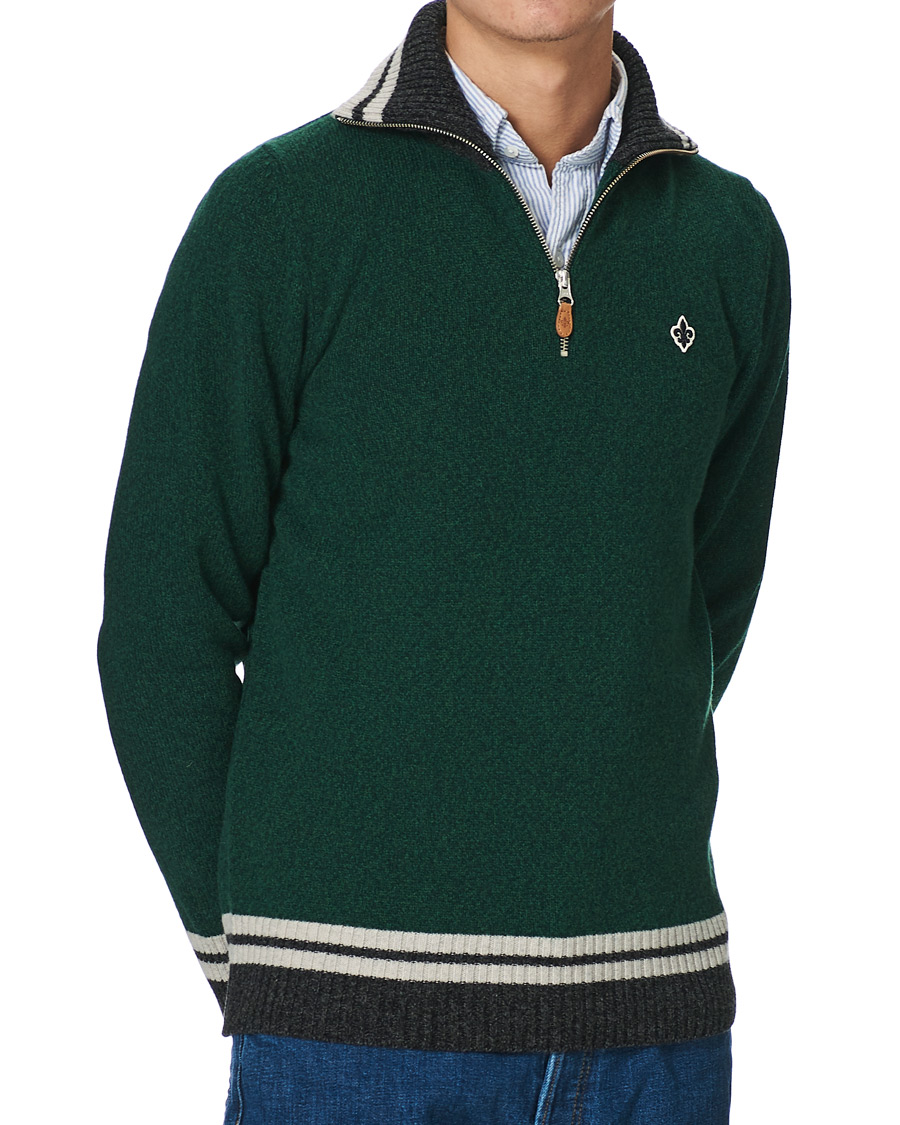 Heren | Truien | Morris | Kieran Wool Half Zip Green