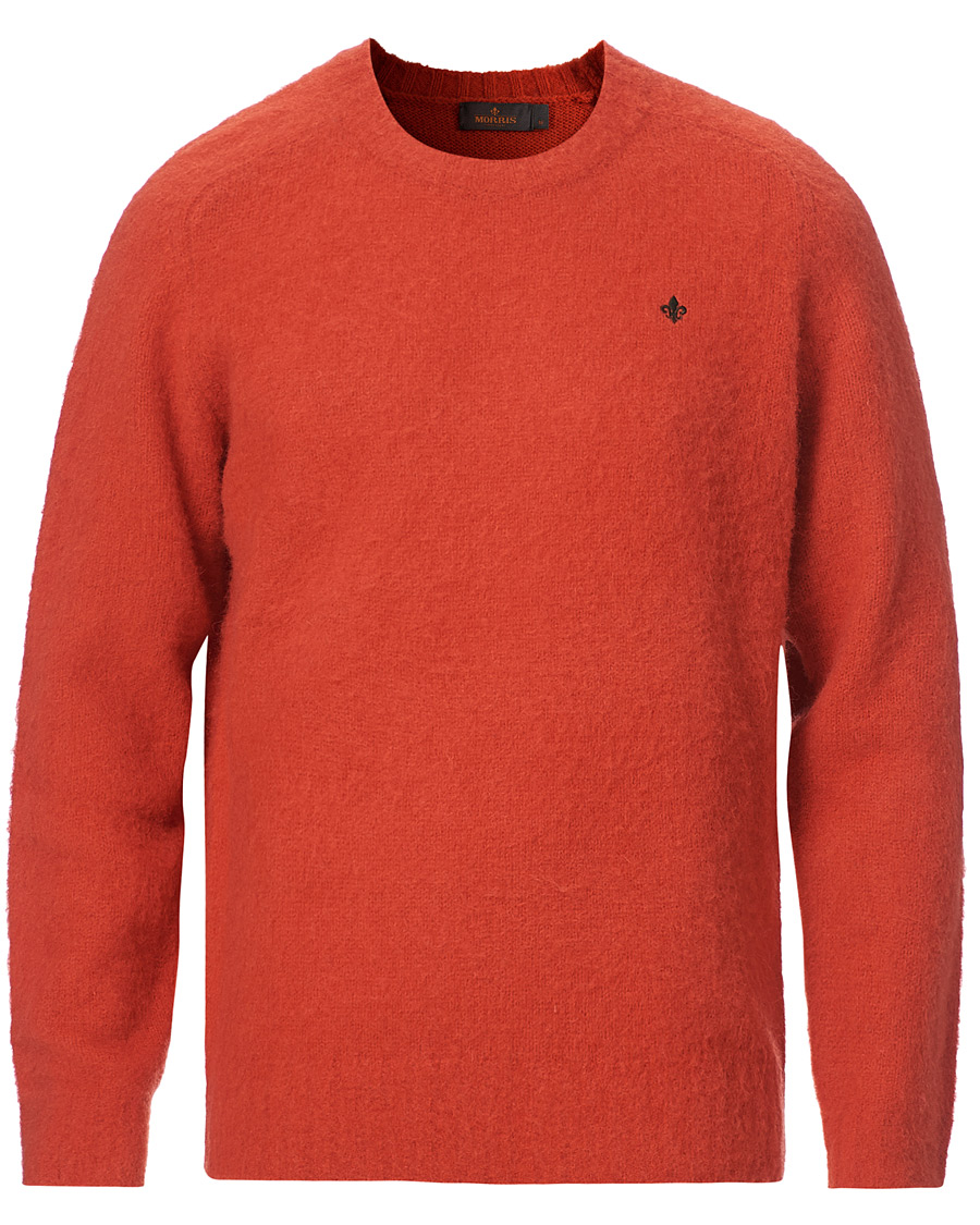 Heren | Truien | Morris | Warren Knitted Wool Crew Neck Orange