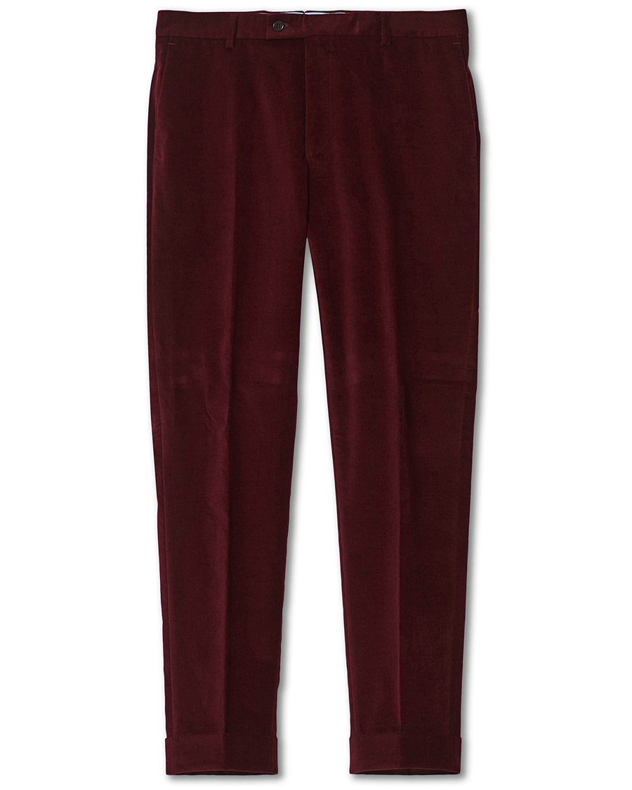 Heren | Broeken | Morris | Velvet Trousers Wine